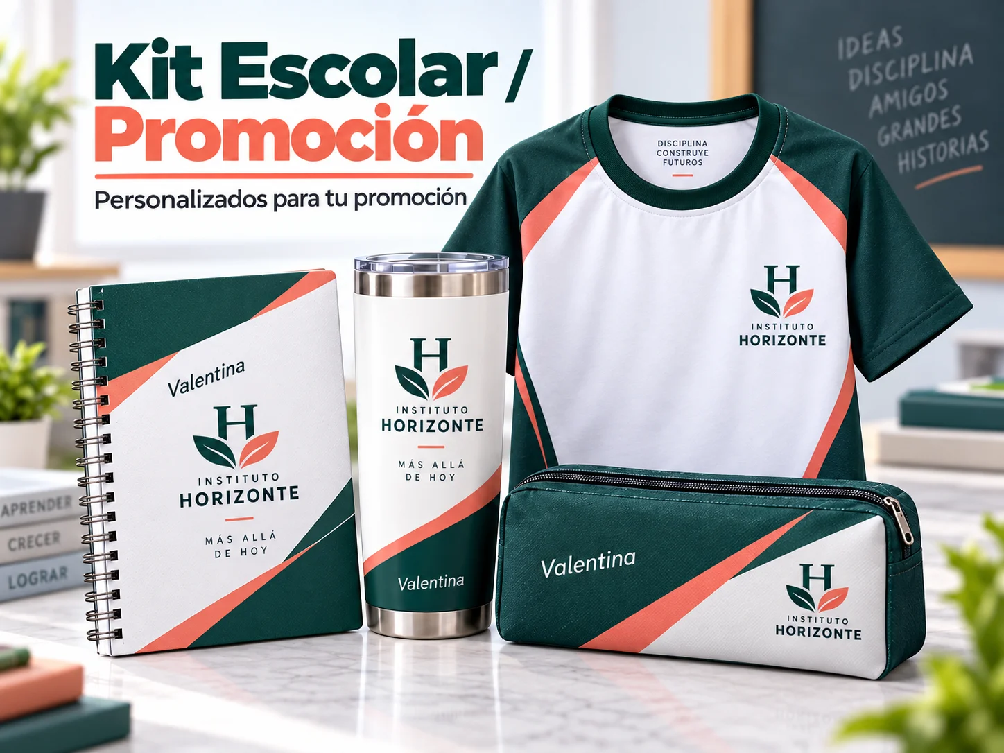 Kit escolar personalizado para colegios y promociones