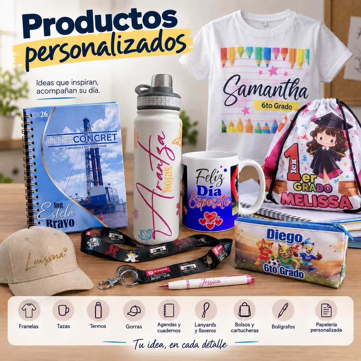 Productos personalizados con sublimación y DTF en Venezuela